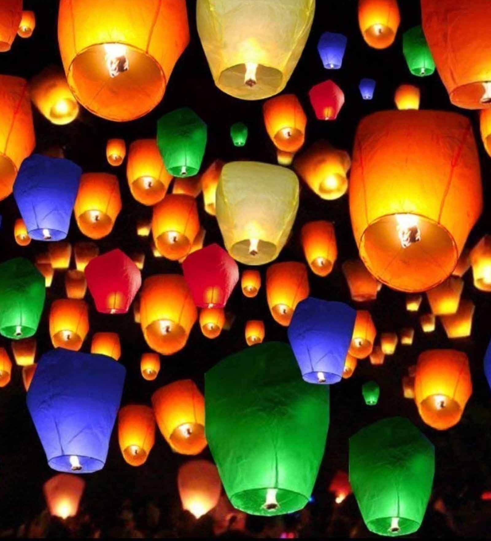 200 Pieces Multicolour Sky Lantern