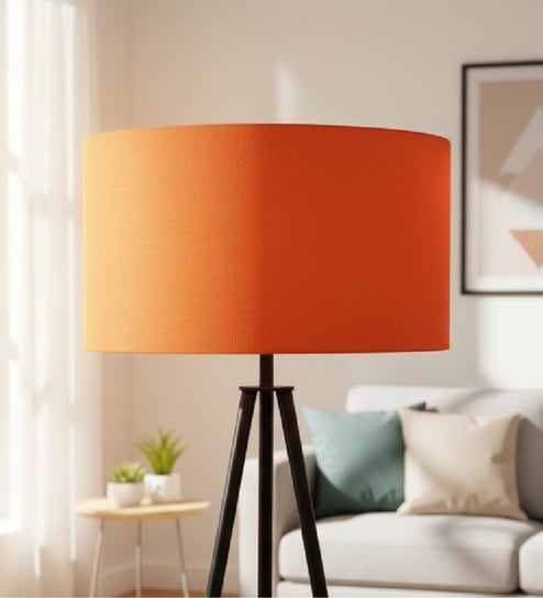 btr crafts 20-Inch Orange Fabric Drum Lampshade-picture-22