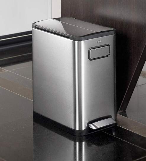 20 Litre Black Stainless Steel Dustbin