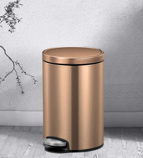 20 Litre Copper Stainless Steel Dustbin