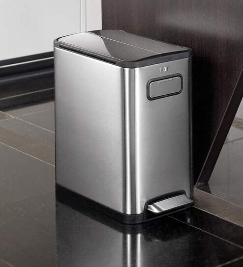 20 Litre Metallic Stainless Steel Dustbin