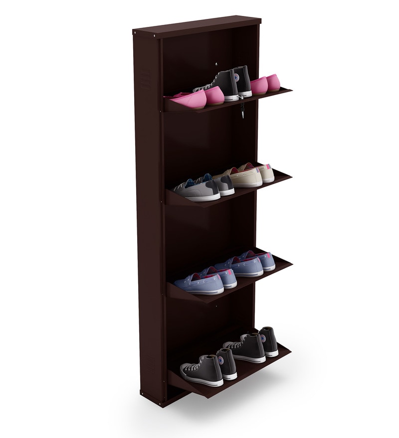 Buy Inches Door Powder Coated Wall Mounted Metallic Shoe Rack In