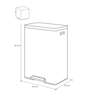 20+20 Litre Metallic Stainless Steel Dustbin