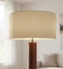 20-Inch Beige Fabric Drum Lampshade