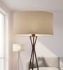 20-Inch Beige Fabric Drum Lampshade