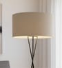 20-Inch Beige Fabric Drum Lampshade