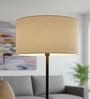 20-Inch Beige Fabric Drum Lampshade