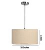 20-Inch Beige Fabric Drum Pendant Light