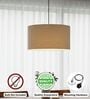20-Inch Beige Fabric Drum Pendant Light
