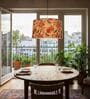 20-Inch Bird & Floral Printed Fabric Drum Pendant Light