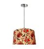 20-Inch Bird & Floral Printed Fabric Drum Pendant Light