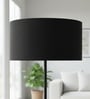 20-Inch Black Fabric Drum Lampshade