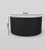20-Inch Black Fabric Drum Lampshade