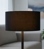 20-Inch Black Fabric Drum Lampshade