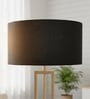 20-Inch Black Fabric Drum Lampshade