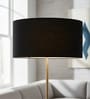 20-Inch Black Fabric Drum Lampshade
