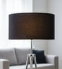 20-Inch Black Fabric Drum Lampshade