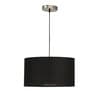 20-Inch Black Fabric Drum Pendant Light
