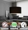 20-Inch Black Fabric Drum Pendant Light