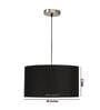 20-Inch Black Fabric Drum Pendant Light