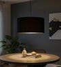 20-Inch Black Fabric Drum Pendant Light