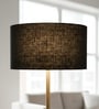 20-Inch Black Jute Fabric Drum Lampshade