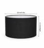 20-Inch Black Jute Fabric Drum Lampshade