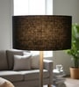 20-Inch Black Jute Fabric Drum Lampshade