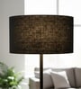 20-Inch Black Jute Fabric Drum Lampshade