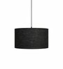 20-Inch Black Jute Fabric Drum Pendant Light, Modern Hanging Ceiling Lamp