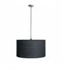 20-Inch Black Jute Fabric Drum Pendant Light