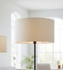 20-Inch Cream Fabric Drum Lampshade
