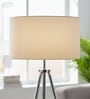 20-Inch Cream Fabric Drum Lampshade