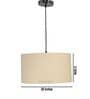 20-Inch Cream Fabric Drum Pendant Light