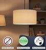 20-Inch Cream Fabric Drum Pendant Light