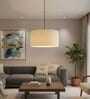 20-Inch Cream Fabric Drum Pendant Light