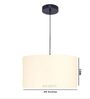 20-Inch Cream Fabric Drum Pendant Light, Modern Hanging Ceiling Lamp