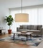 20-Inch Cream Fabric Drum Pendant Light