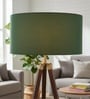 20-Inch Dark Green Fabric Drum Lampshade