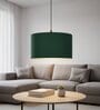20-Inch Dark Green Fabric Drum Pendant Light