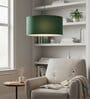 20-Inch Dark Green Fabric Drum Pendant Light