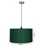 20-Inch Dark Green Fabric Drum Pendant Light