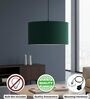 20-Inch Dark Green Fabric Drum Pendant Light