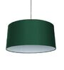 20-Inch Dark Green Fabric Drum Pendant Light, Modern Hanging Ceiling Lamp