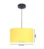 20-Inch Dark Yellow Fabric Drum Pendant Light, Modern Hanging Ceiling Lamp