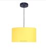 20-Inch Dark Yellow Fabric Drum Pendant Light, Modern Hanging Ceiling Lamp