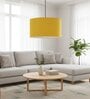 20-Inch Dark Yellow Fabric Drum Pendant Light