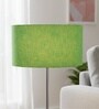20-Inch Green Texture Fabric Drum Lampshade