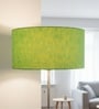 20-Inch Green Texture Fabric Drum Lampshade