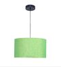 20-Inch Green Texture Fabric Drum Pendant Light, Modern Hanging Ceiling Lamp